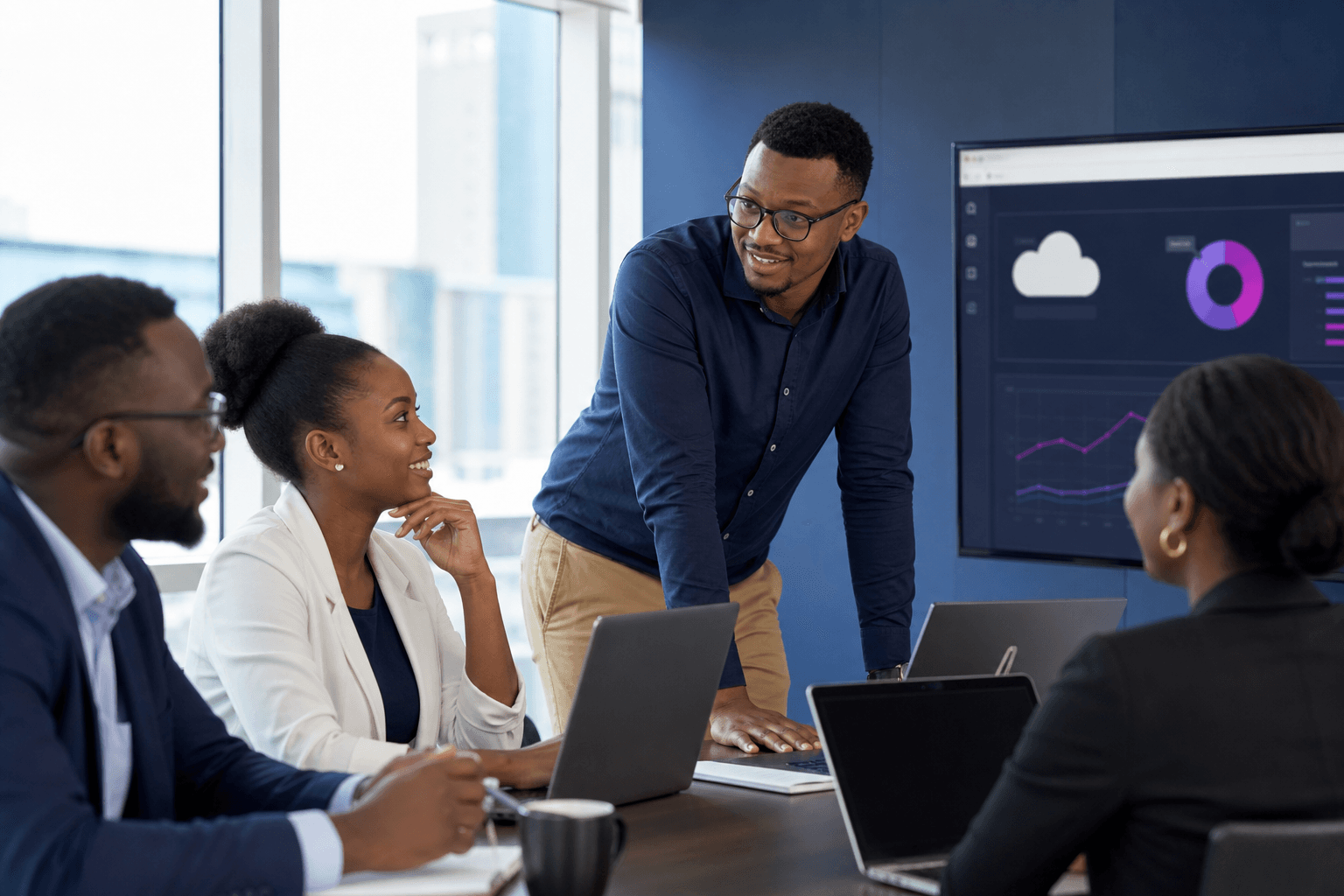 Team collaborating on enterprise AI and automation